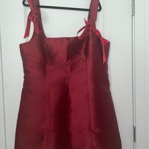 Red Satin Mini Dress